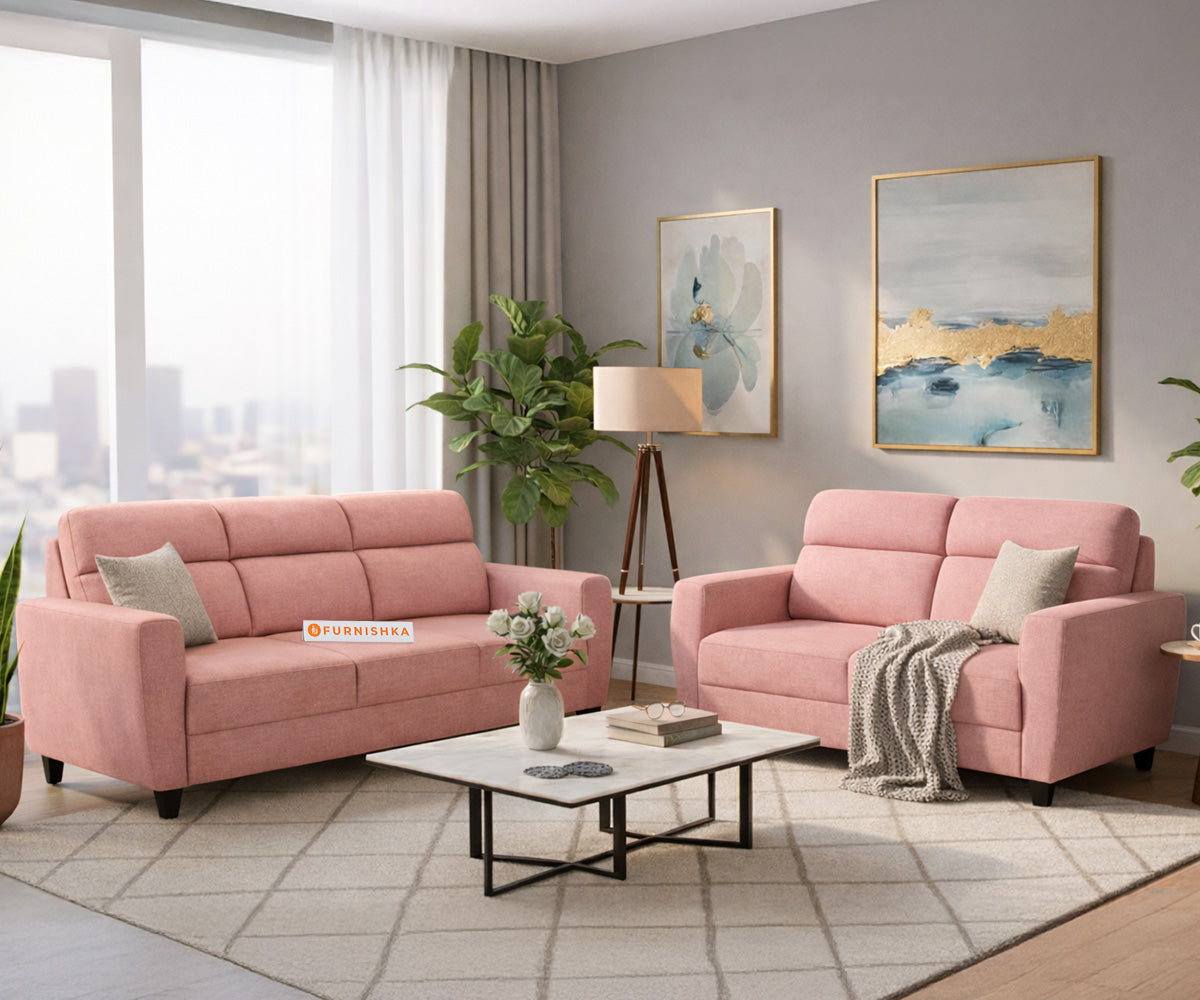 Daina 3+2 Seater Sofa Set Flamingo Pink - Furnishka