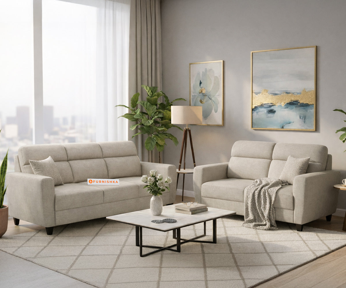 Daina 3+2 Seater Sofa Set Light Beige - Furnishka