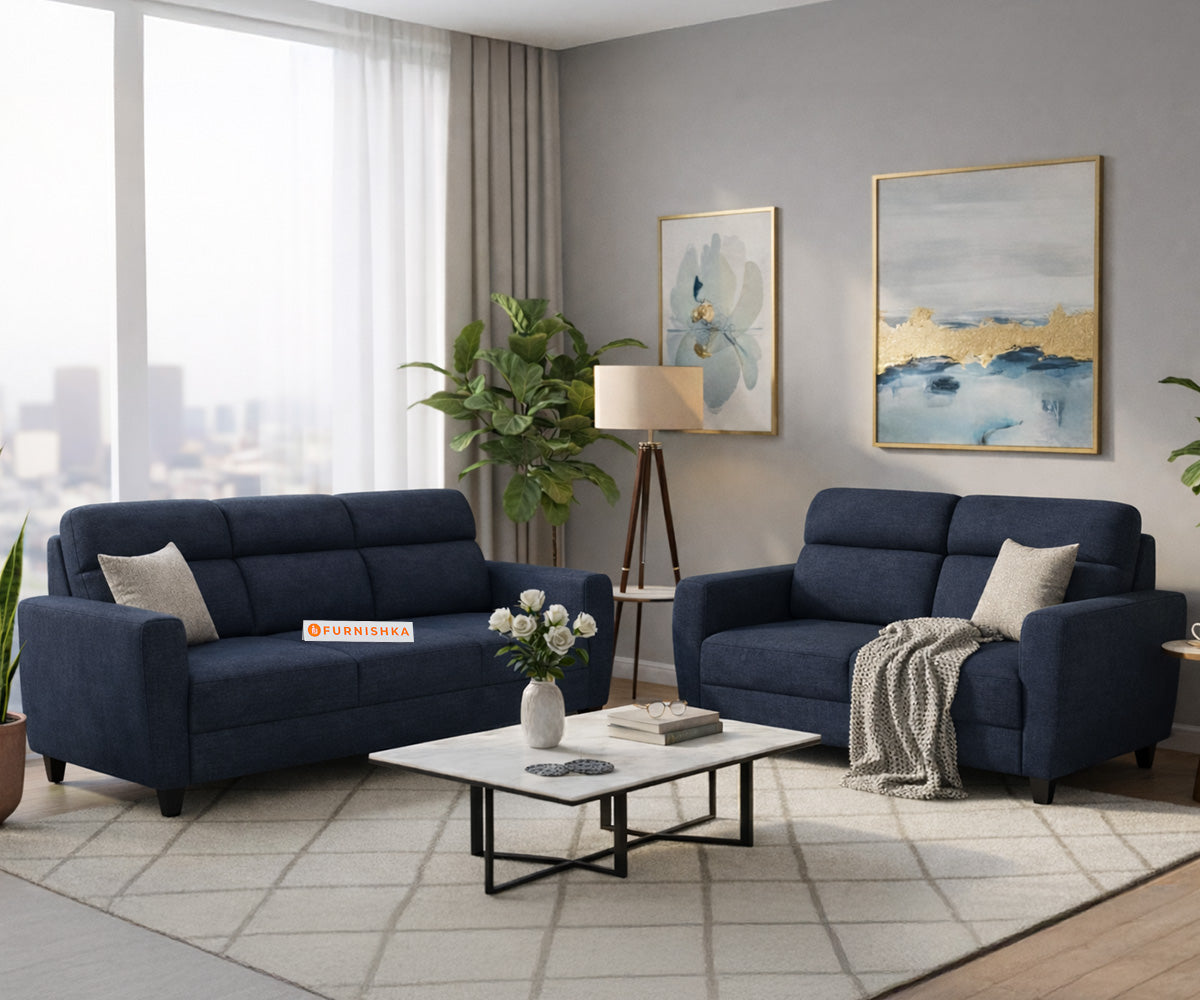 Daina 3+2 Seater Sofa Set Parsian Blue - Furnishka