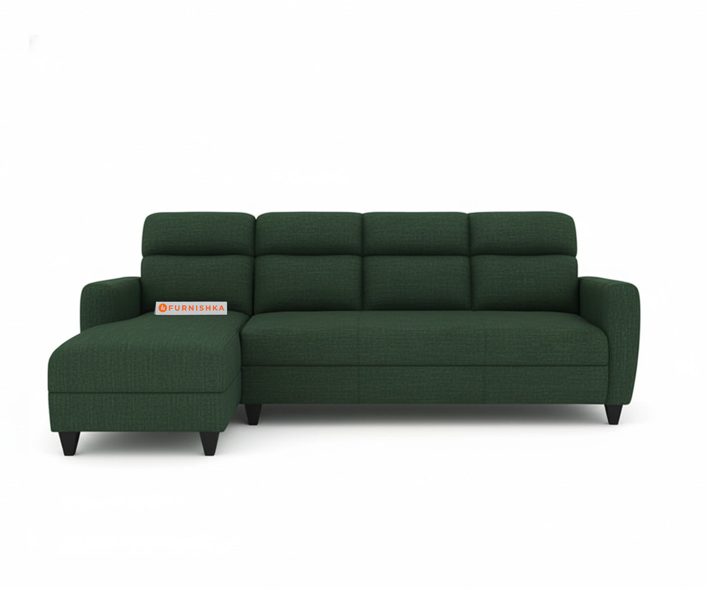 Daina 3 Seater L Shape Sofa - LHS Pine Green - Furnishka 