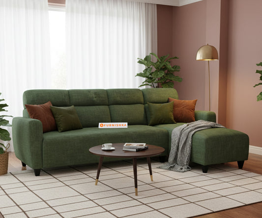 Daina 3 Seater L Shape Sofa- RHS Pine Green - Furnishka 