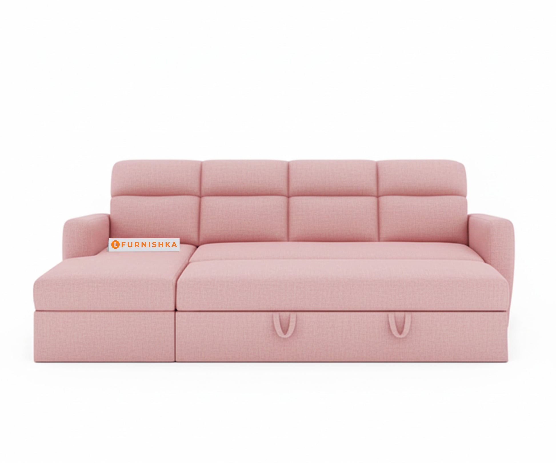 Daina 3 Seater Sectional Sofa cum Bed - LHS Flamingo Pink - Furnishka 