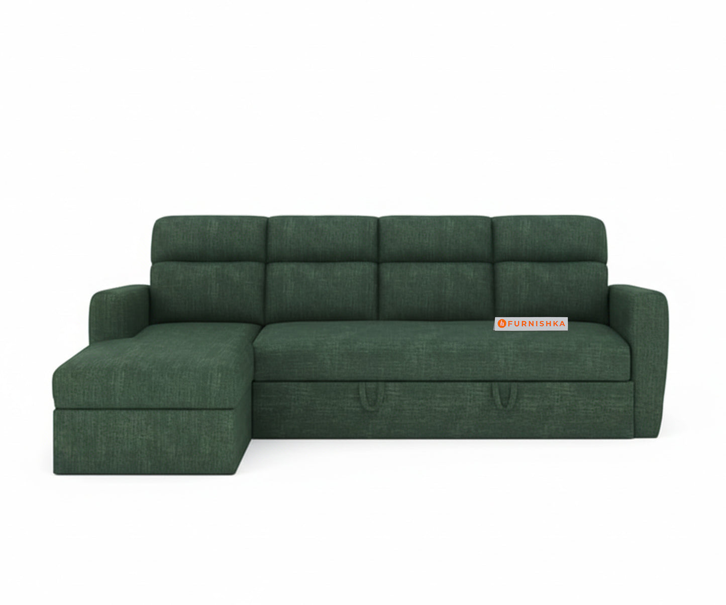 Daina 3 Seater Sectional Sofa cum Bed - LHS Pine Green - Furnishka 
