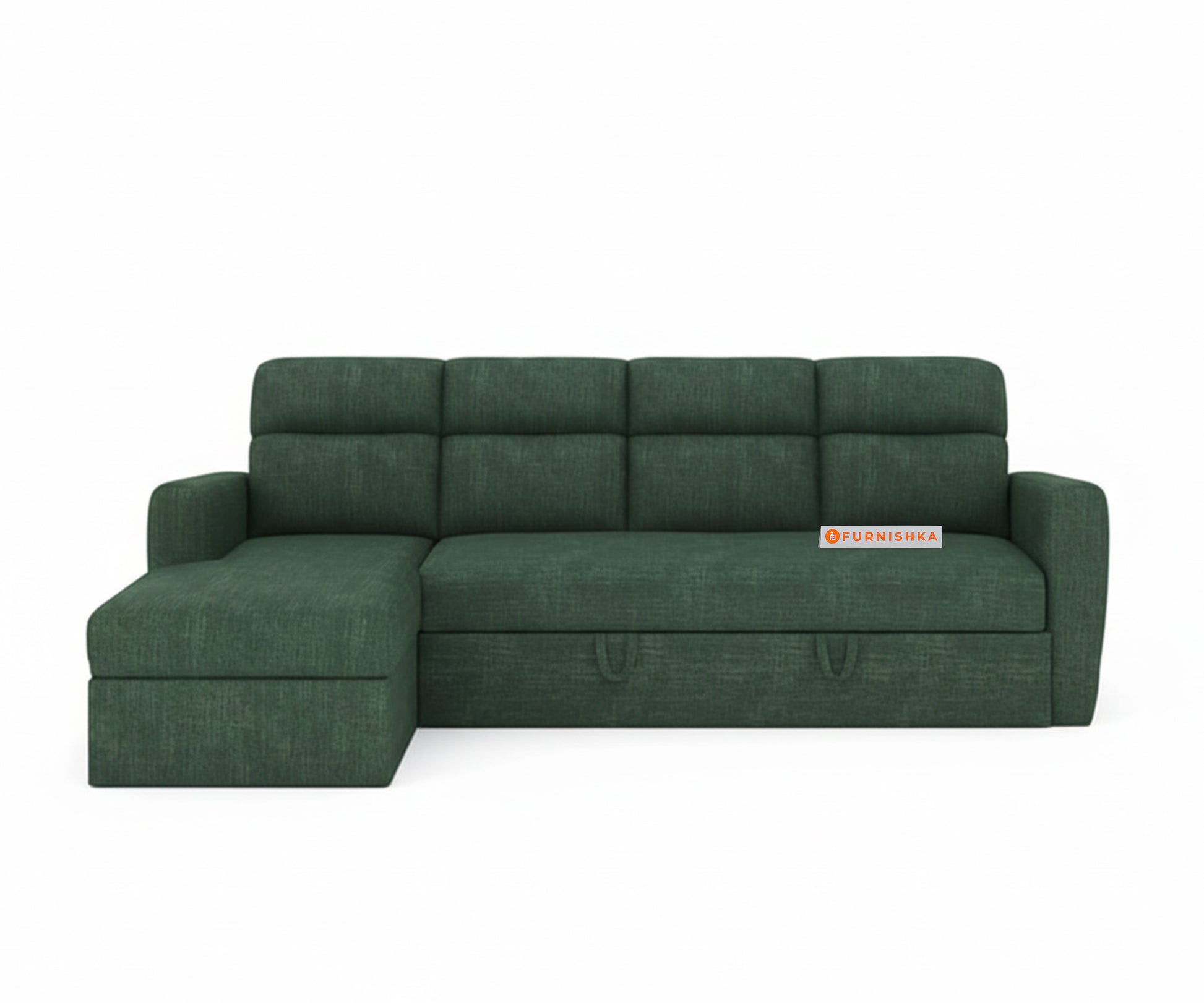 Daina 3 Seater Sectional Sofa cum Bed - LHS Pine Green - Furnishka 