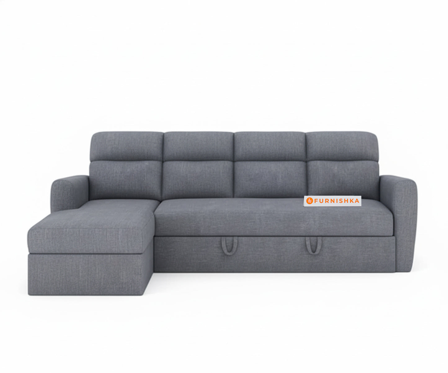 Daina 3 Seater Sectional Sofa cum Bed - LHS Space Grey - Furnishka 