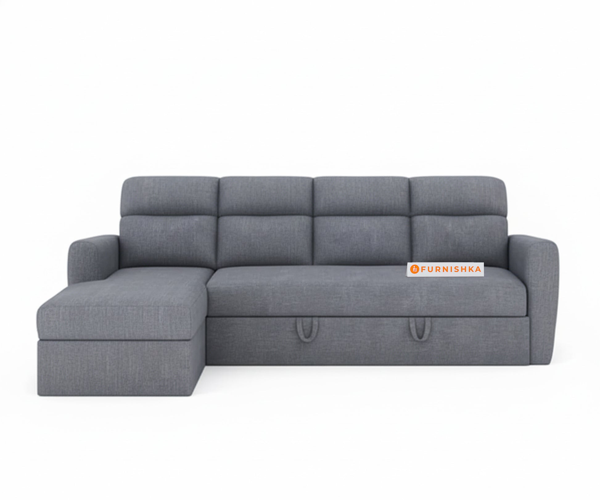 Daina 3 Seater Sectional Sofa cum Bed - LHS Space Grey - Furnishka 