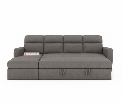 Daina 3 Seater Sectional Sofa cum Bed - LHS Space Grey - Furnishka 
