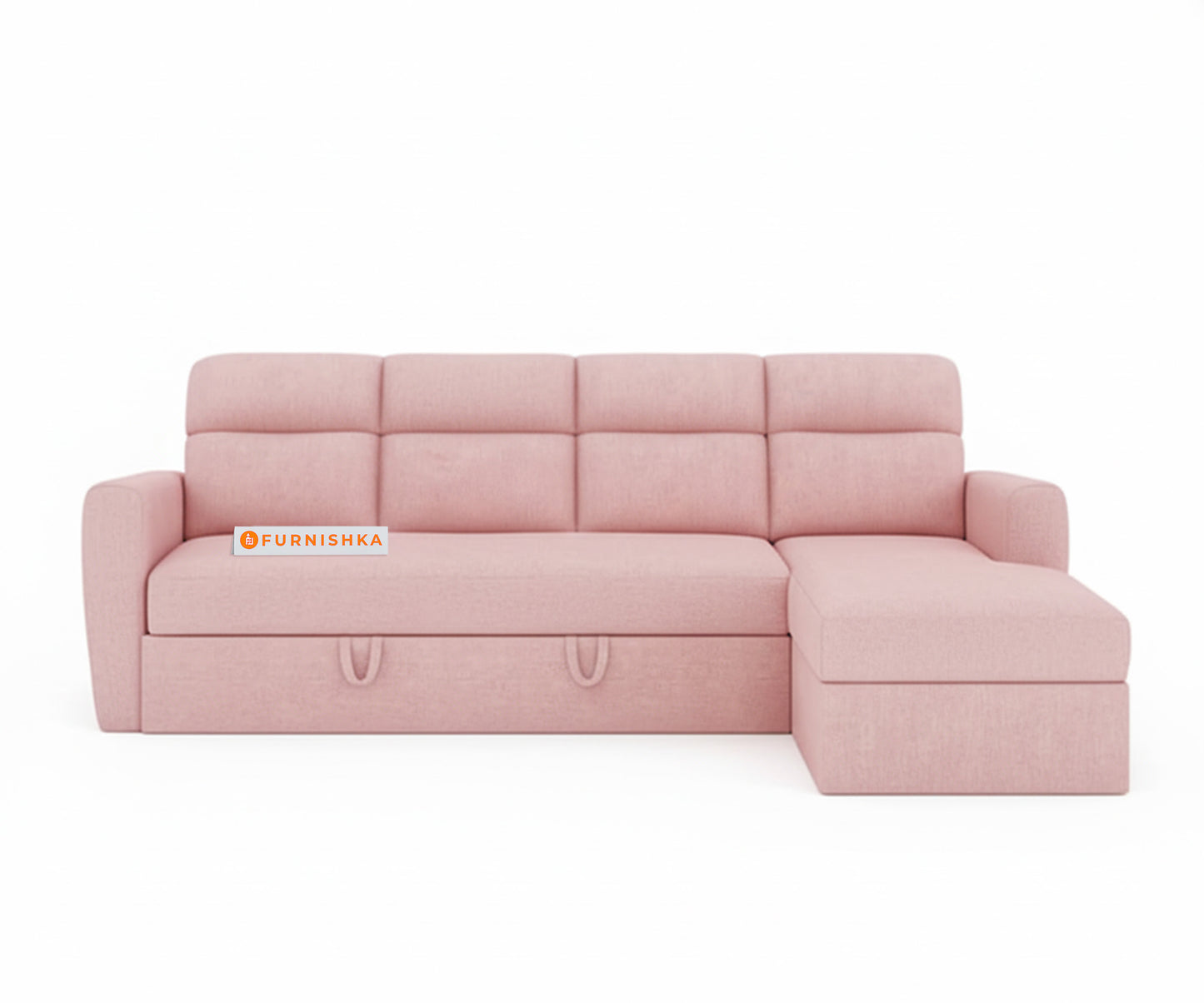 Daina 3 Seater Sectional Sofa cum Bed - RHS Flamingo Pink - Furnishka 