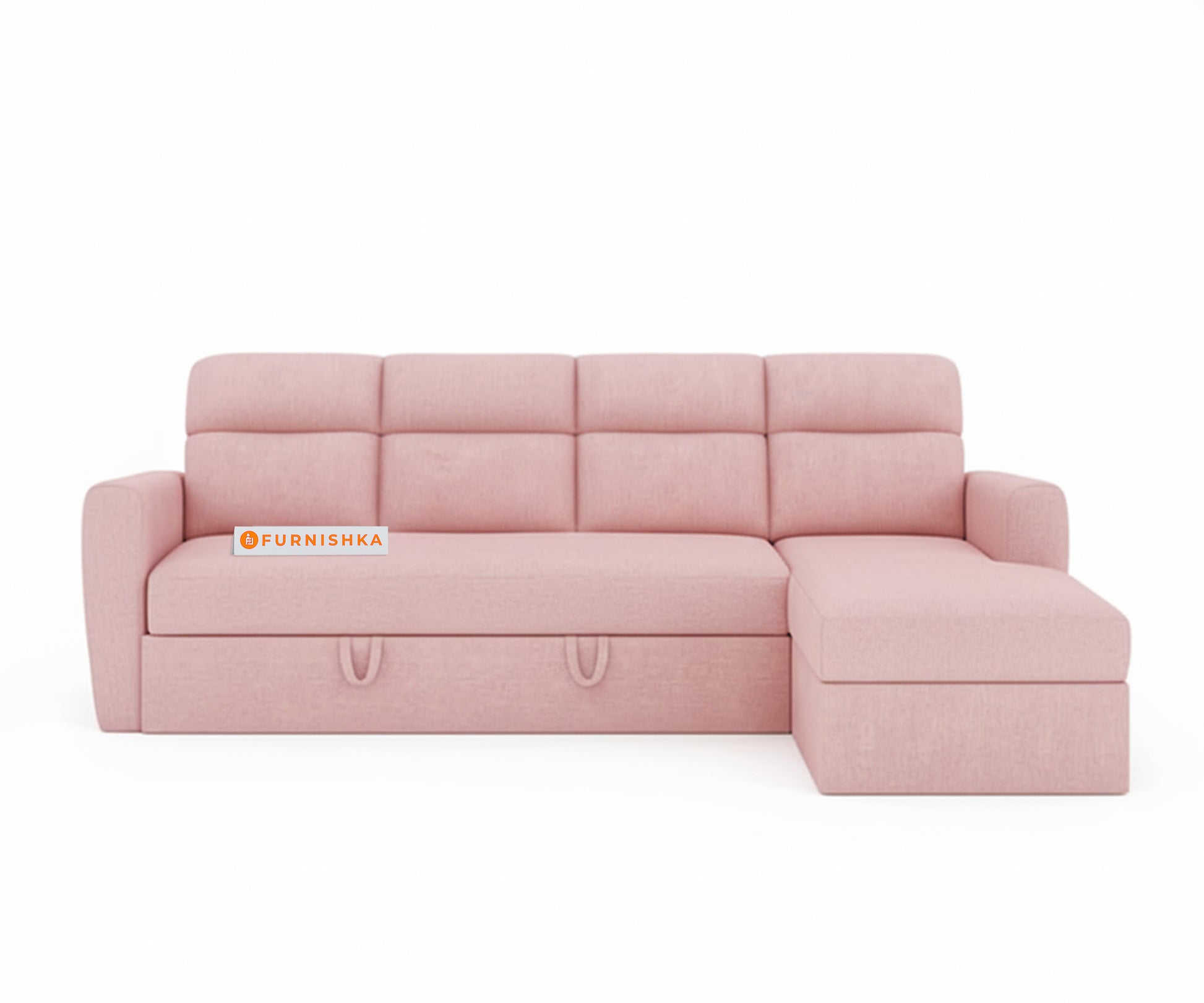 Daina 3 Seater Sectional Sofa cum Bed - RHS Flamingo Pink - Furnishka 