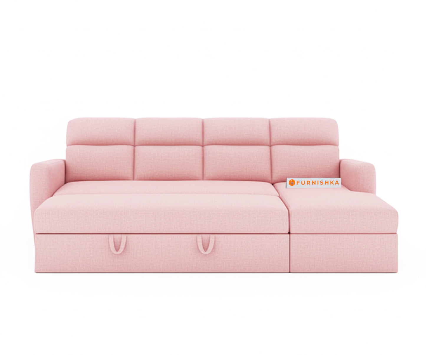 Daina 3 Seater Sectional Sofa cum Bed - RHS Flamingo Pink - Furnishka 