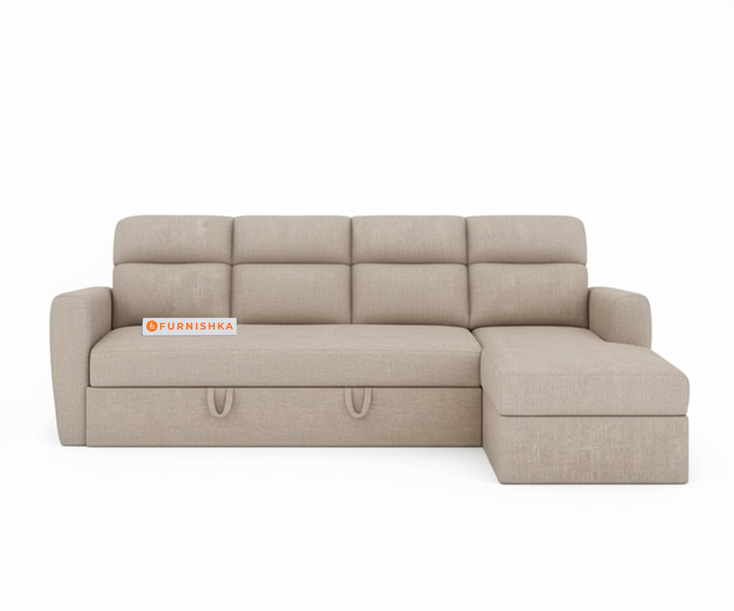 Daina 3 Seater Sectional Sofa cum Bed - RHS Light Beige - Furnishka 