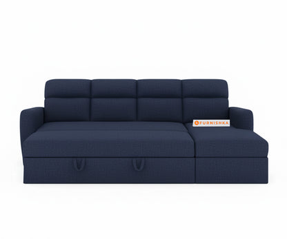 Daina 3 Seater Sectional Sofa cum Bed - RHS Persian Blue - Furnishka 