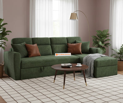 Daina 3 Seater Sectional Sofa cum Bed - RHS Pine Green