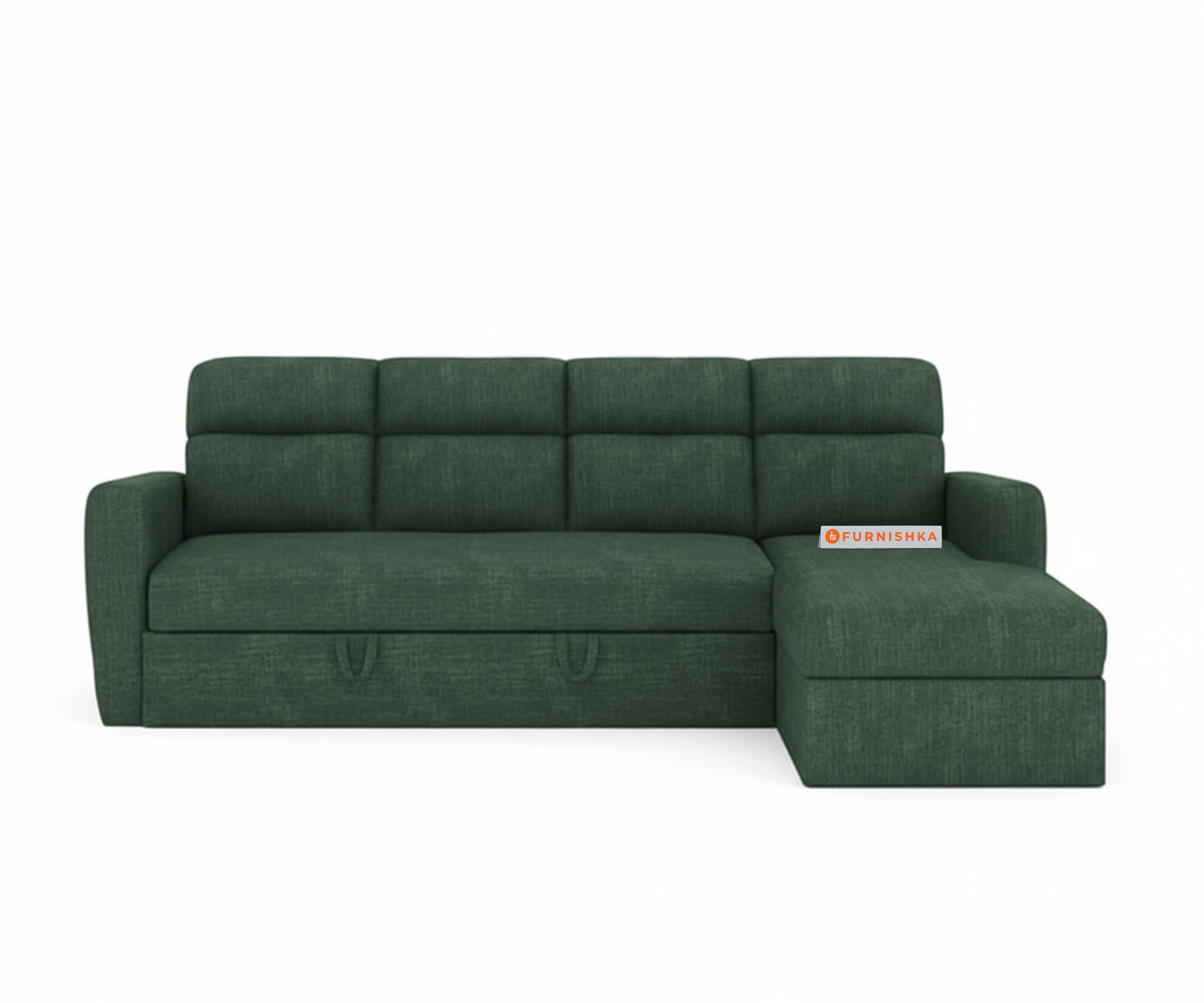 Daina 3 Seater Sectional Sofa cum Bed - RHS Pine Green - Furnishka 