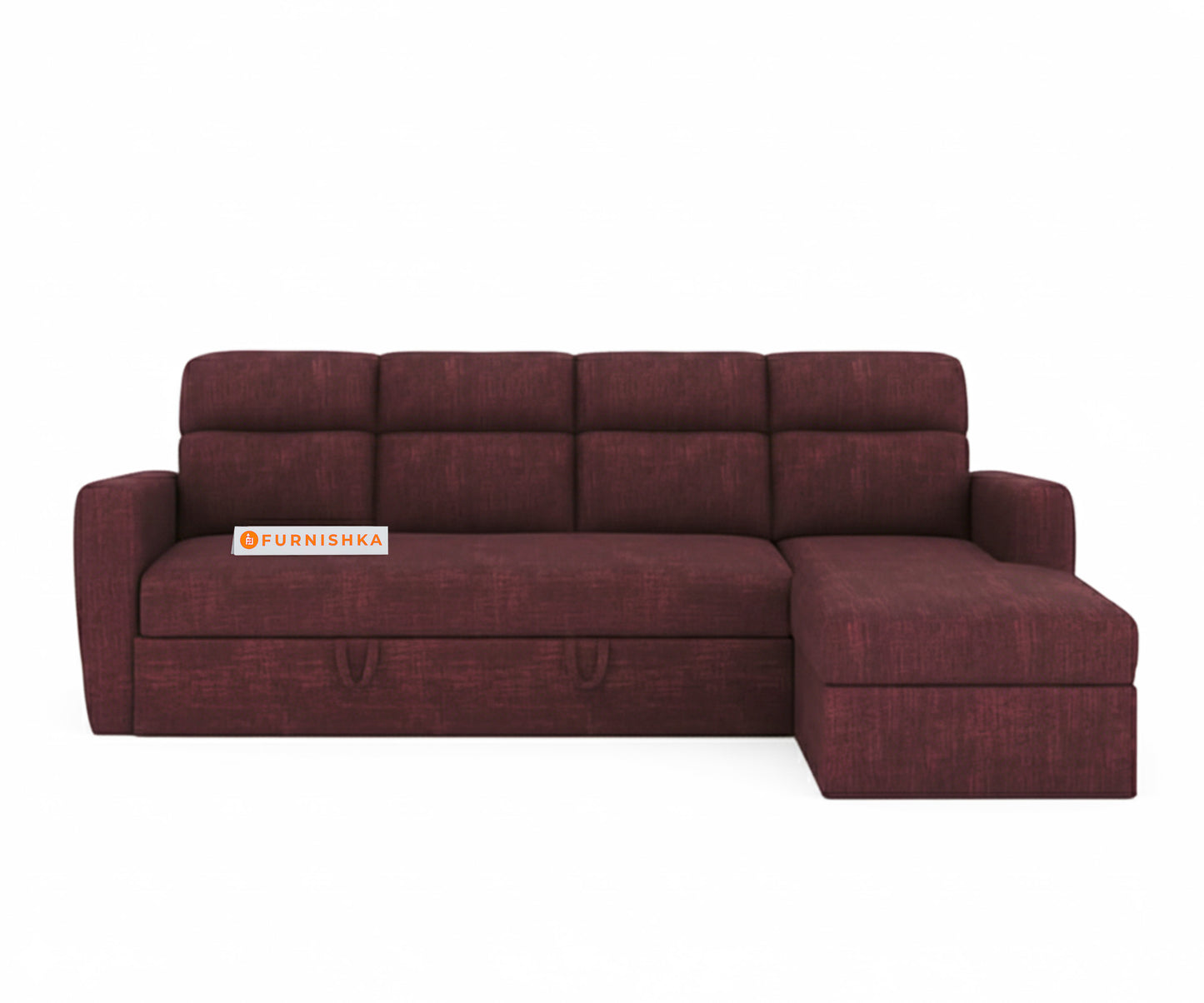 Daina 3 Seater Sectional Sofa cum Bed - RHS Red Wine - Furnishka 