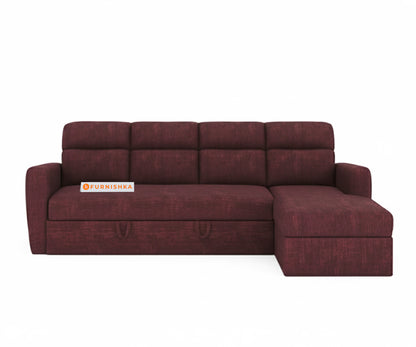 Daina 3 Seater Sectional Sofa cum Bed - RHS Red Wine - Furnishka 
