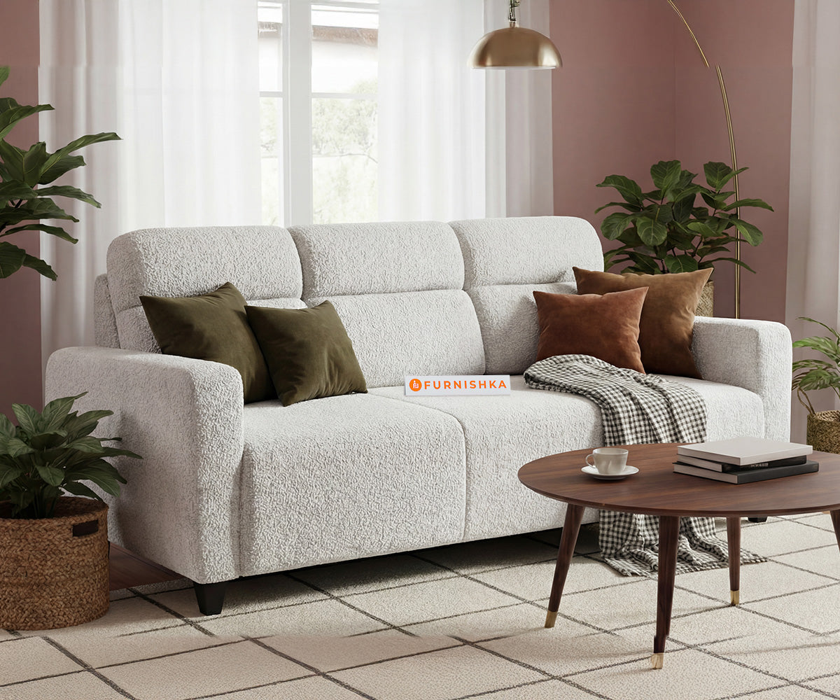 Daina 3 seater sofa Anthology Fabric Light Beige - Furnishka
