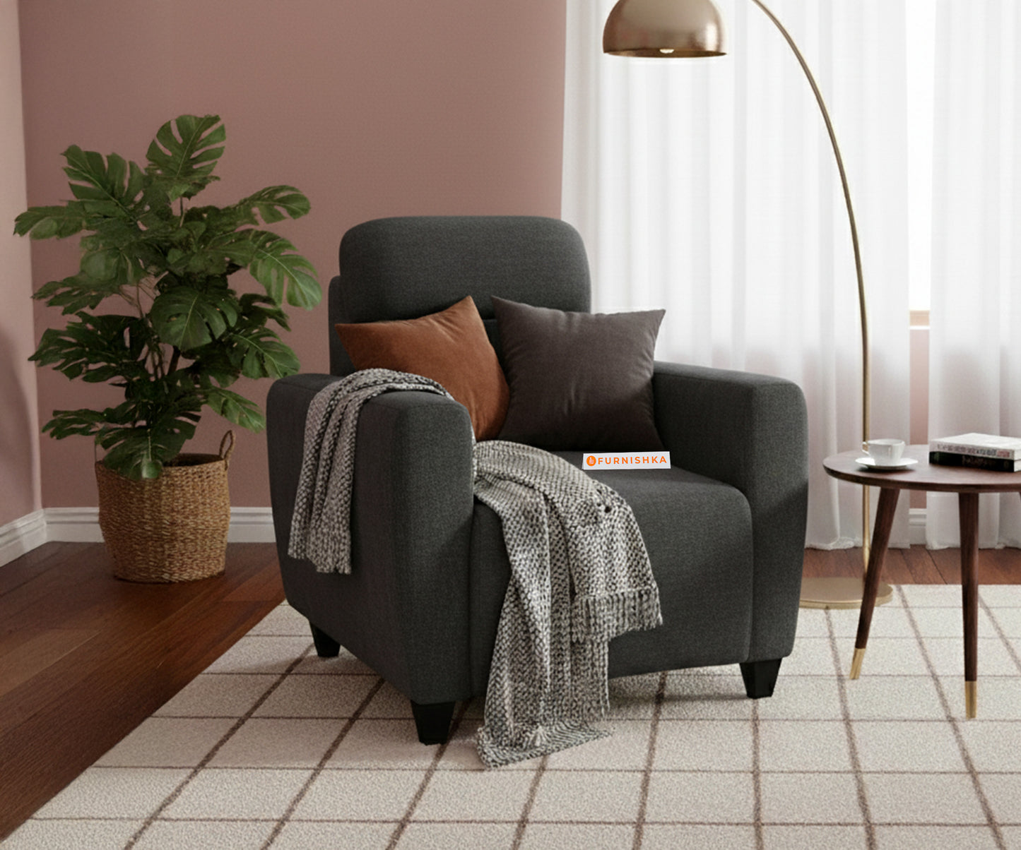 Daina 1 Seater Sofa Trout Space Grey