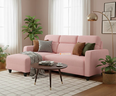 Daina 2 Seater L Shape Sofa - LHS Flamingo Pink