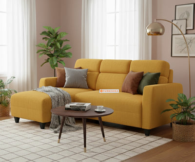 Daina 2 Seater Sectional Sofa - LHS Mustard Yellow