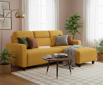 Daina 2 Seater Sectional Sofa - RHS Mustard Yellow