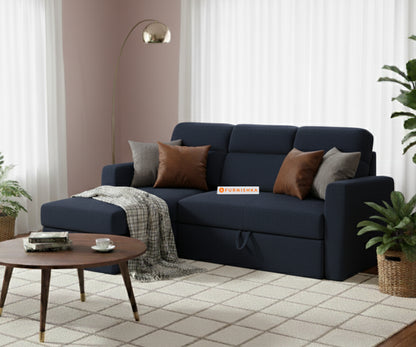 Daina 2 Seater Sectional Sofa cum Bed - LHS Persian Blue