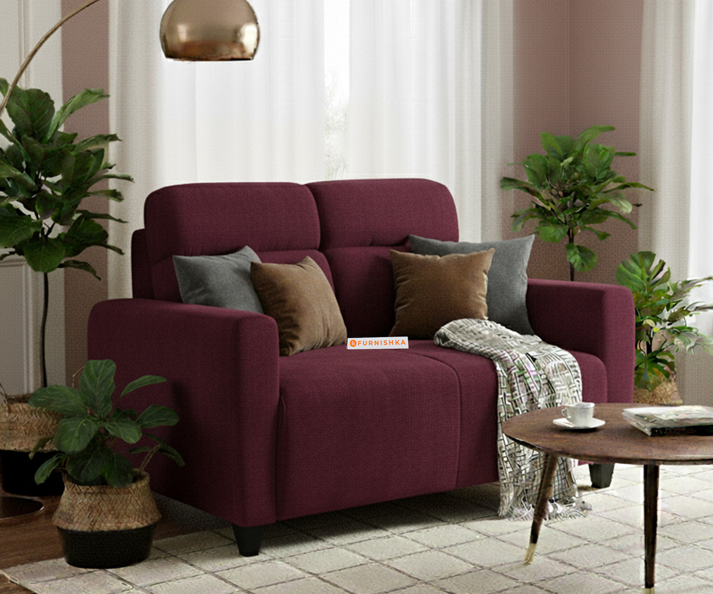 Daina 2 Seater sofa  Red Wine