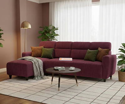 Daina 3 Seater L Shape Sofa - LHS Red Wine