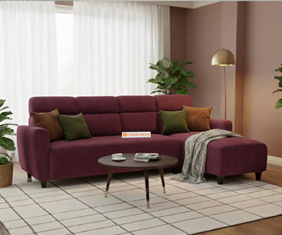 Daina 3 Seater L Shape Sofa-RHS Red Wine