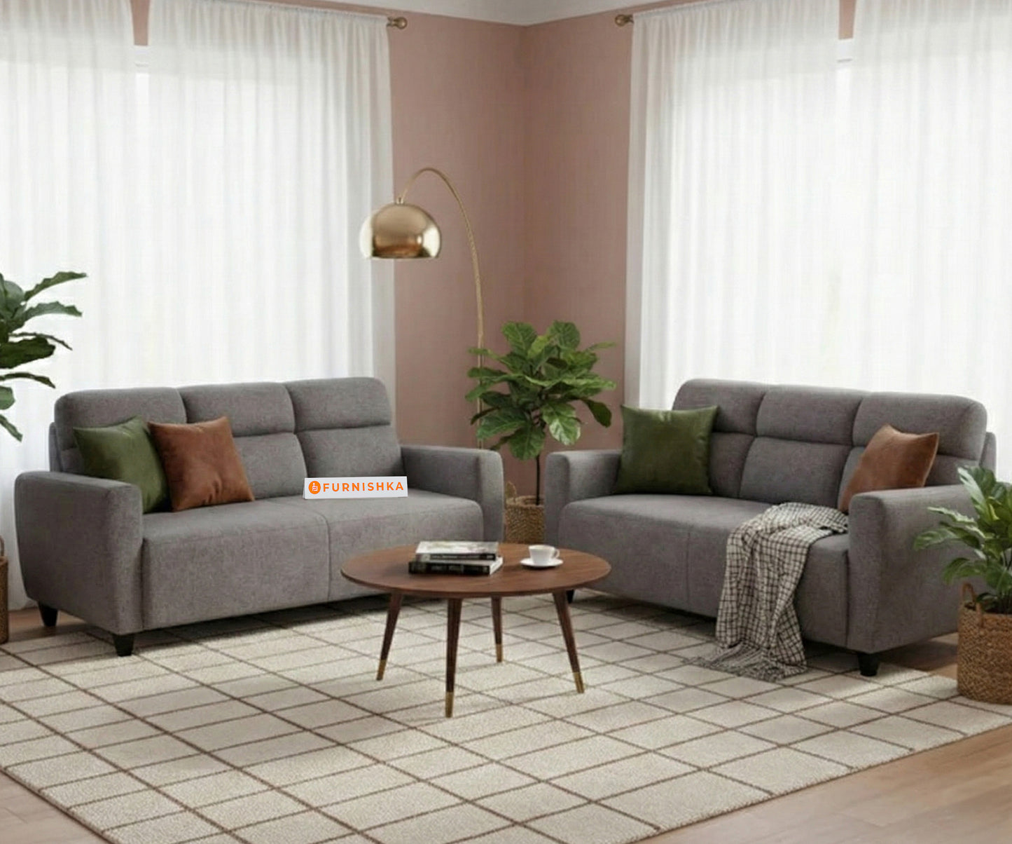 Daina 3+2 Seater Sofa Set Space Grey