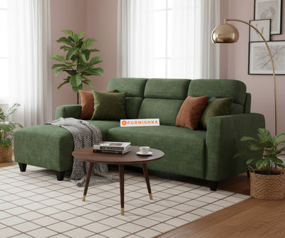 Daina 2 Seater Sectional Sofa L Shape - LHS Pine Green
