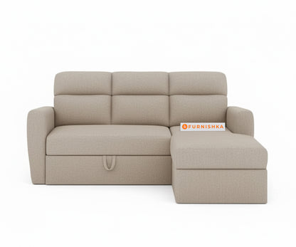 Daina 2 Seater Sectional Sofa cum Bed - RHS Light Beige