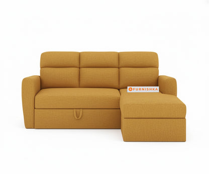 Daina 2 Seater Sectional Sofa cum Bed - RHS Mustard Yellow