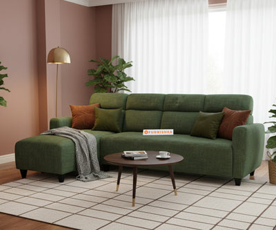 Daina 3 Seater L Shape Sofa - LHS Pine Green
