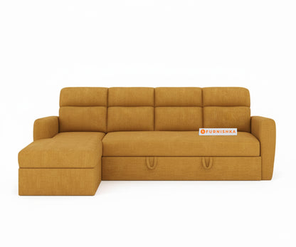 Daina 3 Seater Sectional Sofa cum Bed - LHS Mustard Yellow