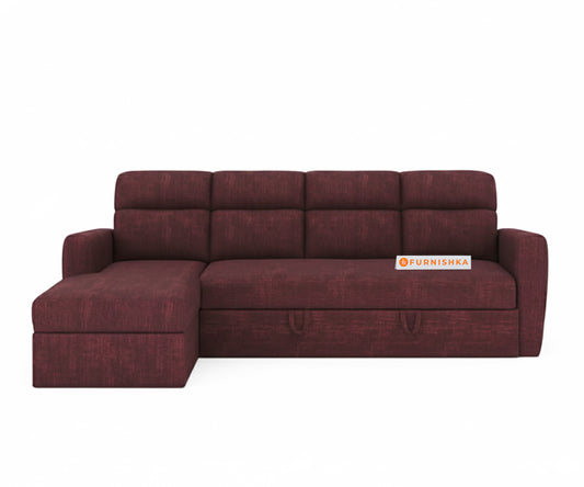 Daina 3 Seater Sofa cum Bed - LHS Red Wine