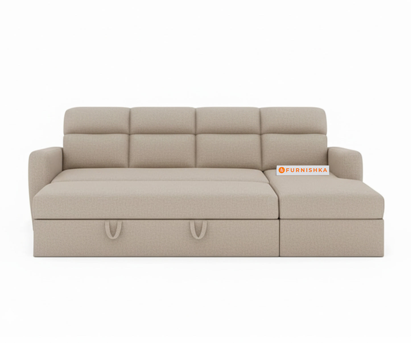 Daina 3 Seater Sectional Sofa cum Bed - RHS Light Beige