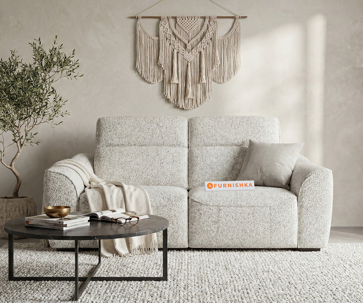 Dalton 2 Seater Sofa Set With Anthology Fabric Light Beige - Furnishka