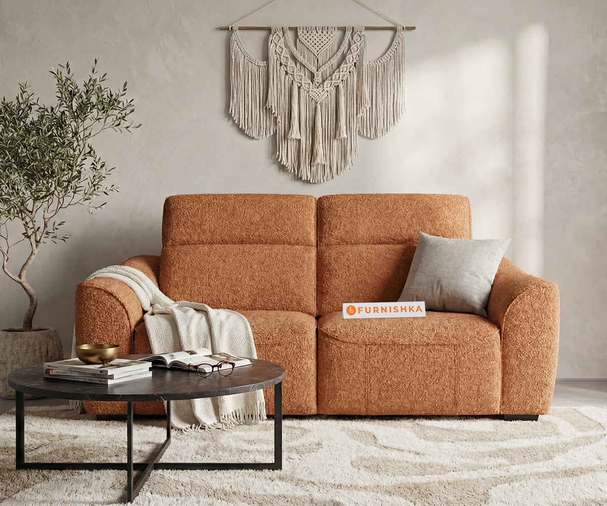 Dalton 2 Seater Sofa Set With Anthology Fabric Orange - Furnishka