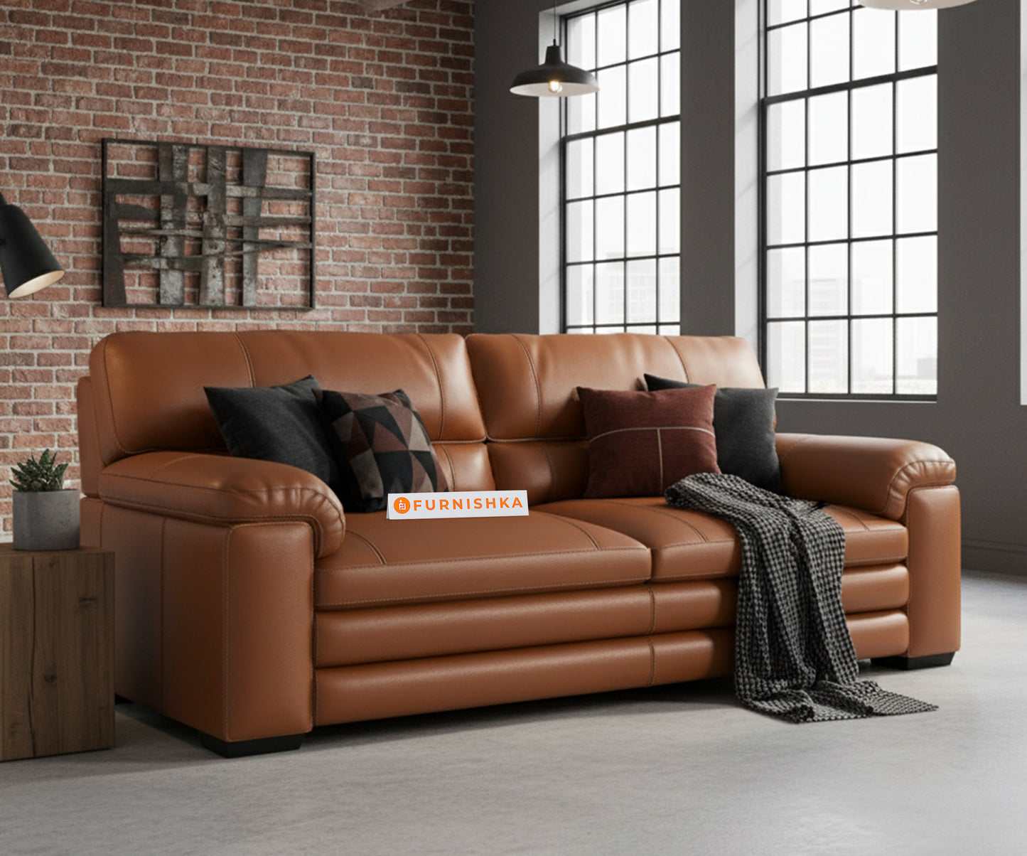 Daniel Leather 3 Seater Sofa
