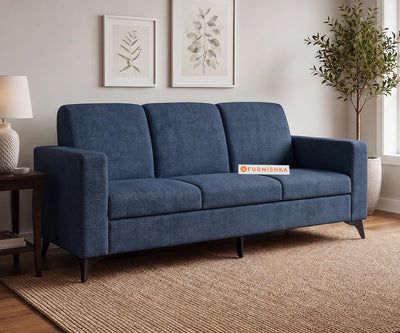 Xilo 3 Seater Fabric Sofa With Dark Blue
