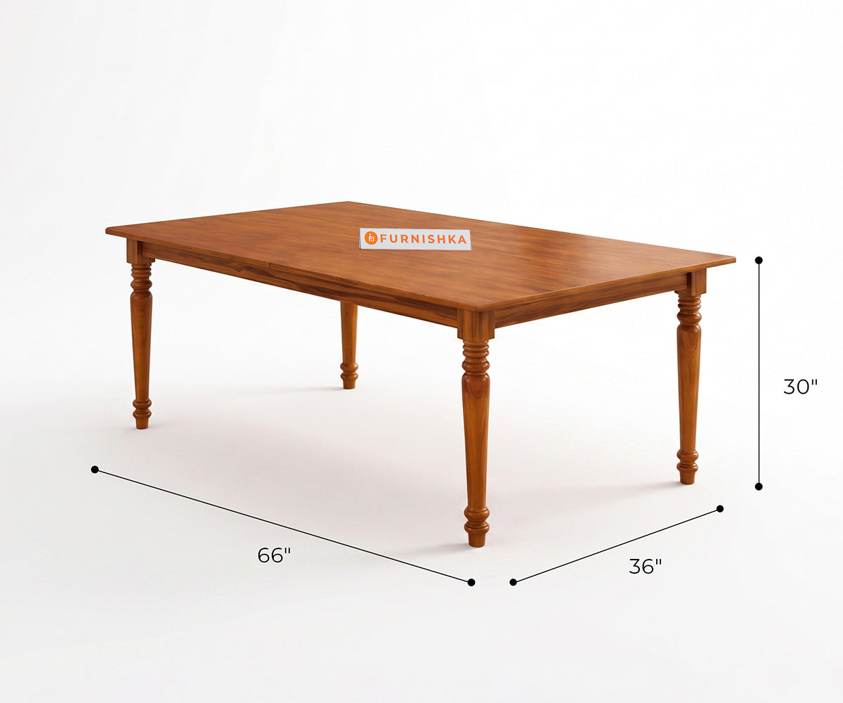 Sattva Teak Wood 6 Seater Dining Table