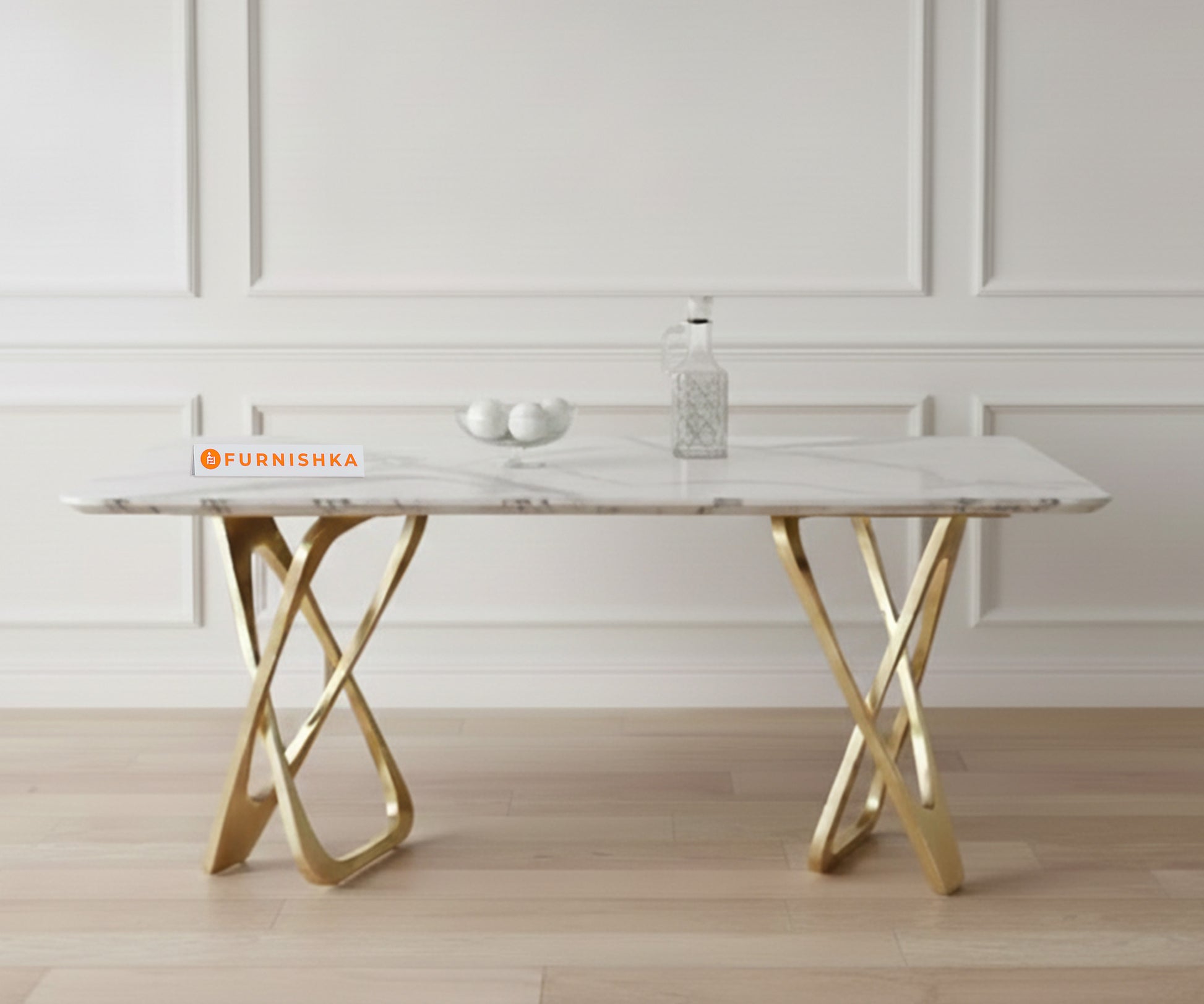 Dolce 4 Seater Dining Sets with Indian Banswara Marble Top - Furnishka 