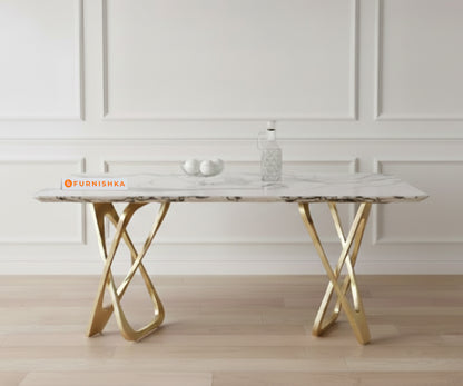 Dolce 6 Seater Dining Sets with Indian Banswara Marble Top - Furnishka 