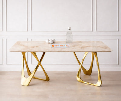 Dolce Dining Table 6 Seater PVD Gold Base