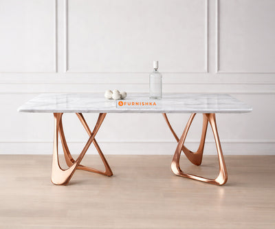 Dolce Dining Table 4 Seater Rose Gold Base