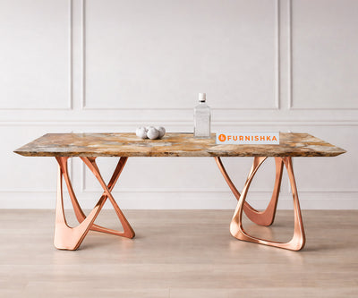Dolce Dining Table 4 Seater Rose Gold Base