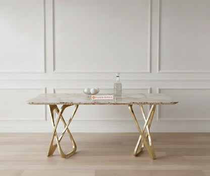 Dolce Dining Table with Australian Onyx Top - 6 Seater - Furnishka 