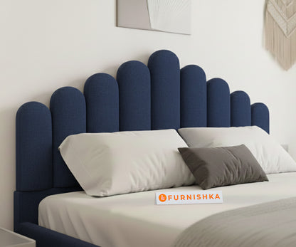 Dora Fabric bed with Uphold Hydraulic Storage Persian Blue -Queen Size - Furnishka 