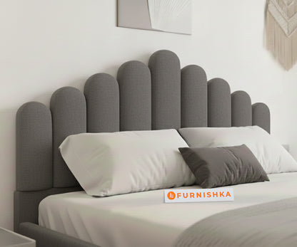 Dora Fabric bed with Upholstered headboard Non Storage King Size - Space Grey - Furnishka 